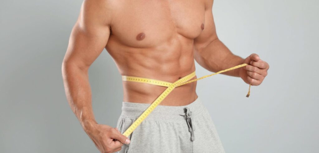 Male using tape to measure body size | tirzepatide for weight loss